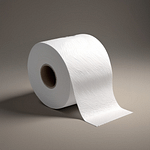 A roll of white textured paper with a visible pattern, partially unrolled.