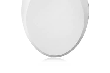 Non-electric bidet toilet seat with a sleek white design and side control knobs.