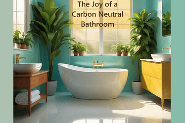 A bright bathroom featuring a white freestanding bathtub, green walls, and indoor plants.