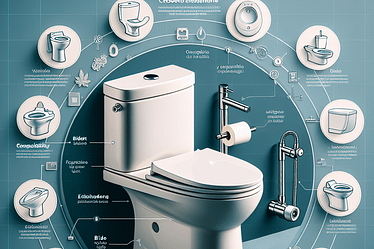 Illustration of a bidet conversion diagram with labeled components and features.