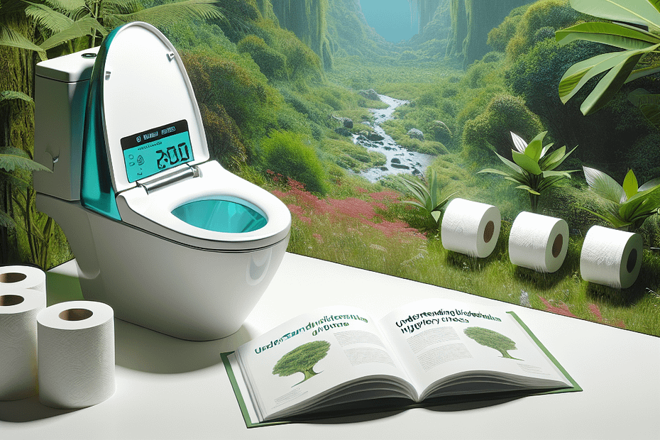 A modern bidet toilet featuring a digital display and a book on a white surface.