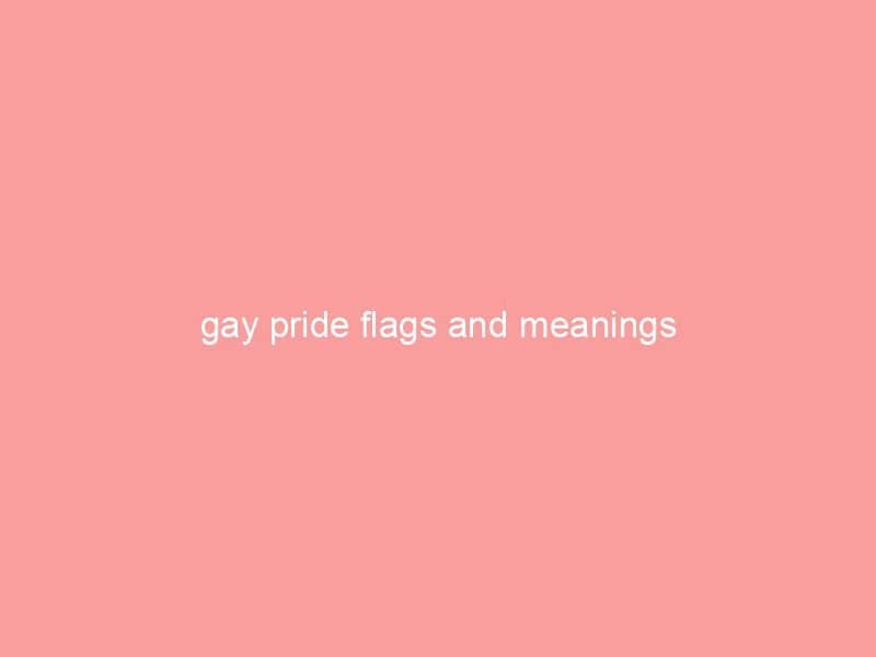 Text displaying 'gay pride flags and meanings' on a pink background.