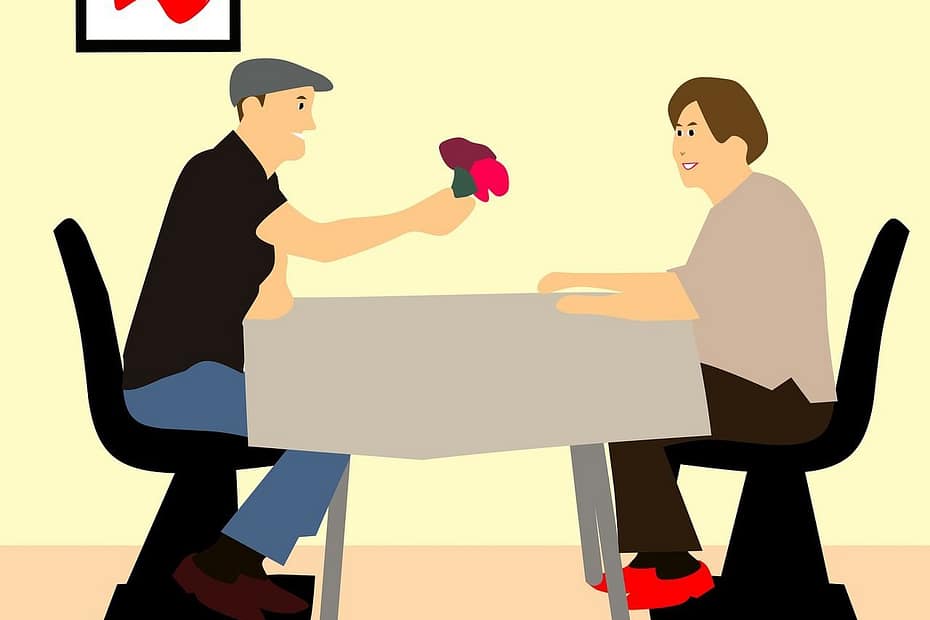 date, dinner, giving