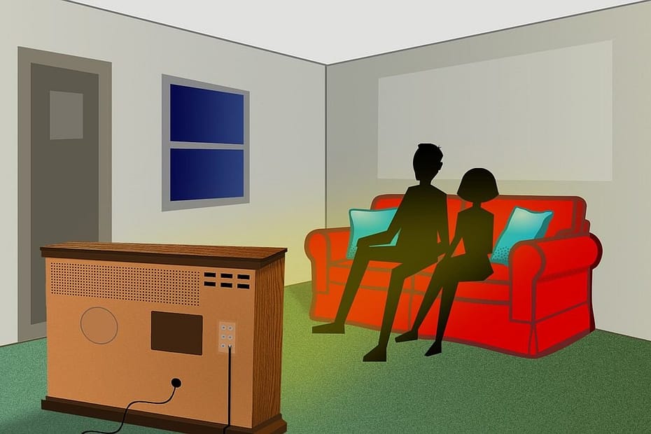 living room, tv, retro